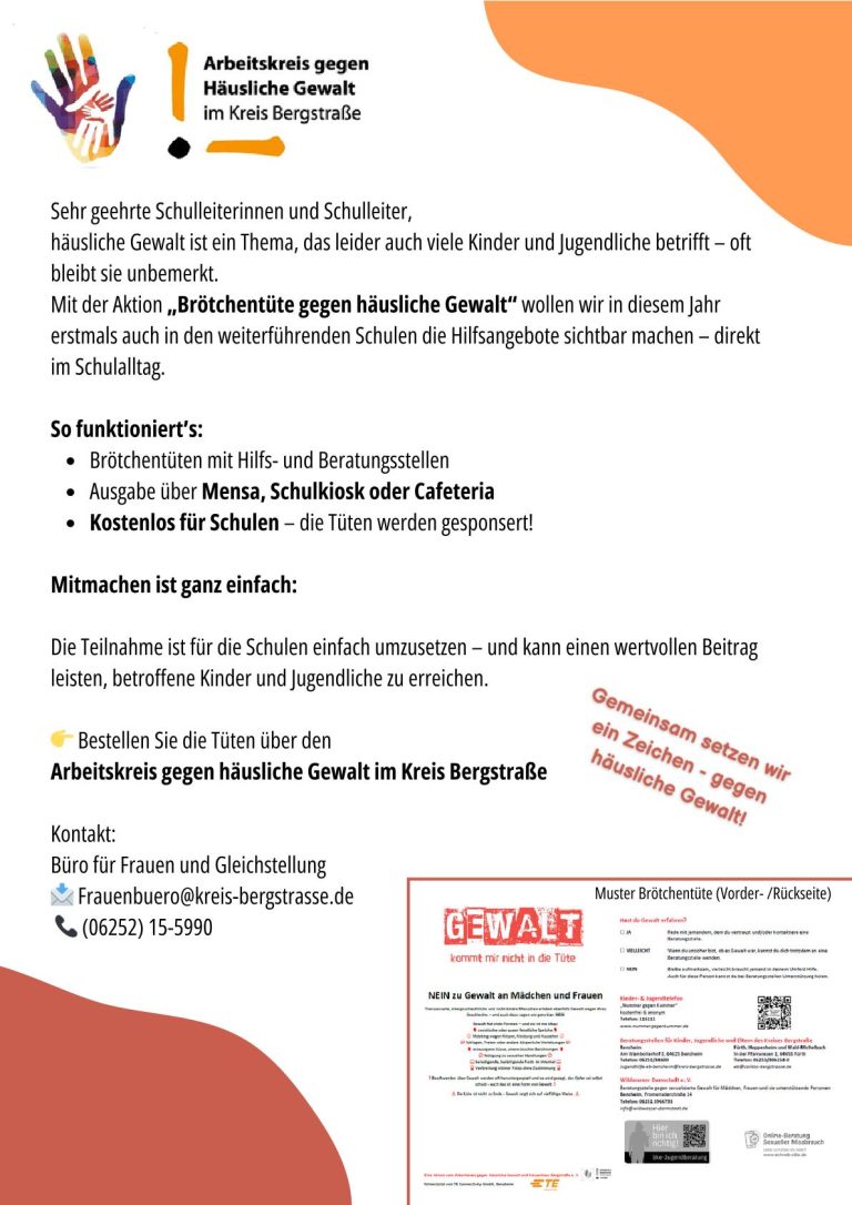 Flyer - AK gegen häusliche Gewalt im Kreis Bergstraße