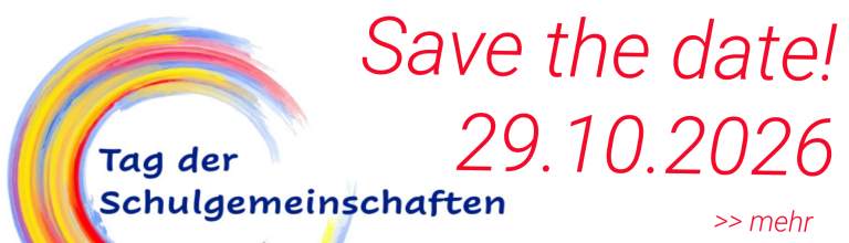 Logo Tag der Schulgemeinschaften - zugeschnitten für 'Save the date!' am 29.10.2026